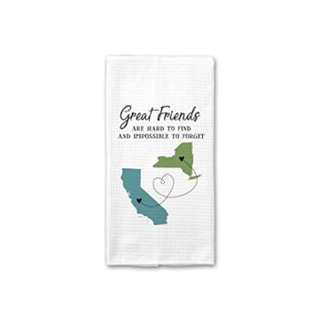 Personalized Long Distance Kitchen Towel | Two State Great Friends | Gift For Friend | Gift For Her ...