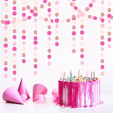 Dazzling Party Garland - Hot-Pink and Rose-Gold 52ft