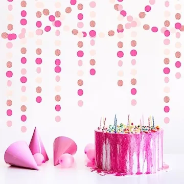 Dazzling Party Garland - Hot-Pink and Rose-Gold 52ft