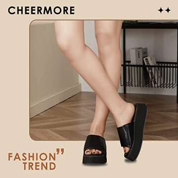 Women's Platform Sandals - Water-Friendly Comfort Wedges for the Beach or Casual Wear, Lightweight Brooklyn Mid Wedge for Ladies - Chunky Summer Slides