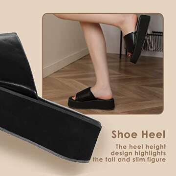 Women's Platform Sandals - Water-Friendly Comfort Wedges for the Beach or Casual Wear, Lightweight Brooklyn Mid Wedge for Ladies - Chunky Summer Slides