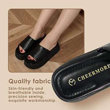 Women's Platform Sandals - Water-Friendly Comfort Wedges for the Beach or Casual Wear, Lightweight Brooklyn Mid Wedge for Ladies - Chunky Summer Slides
