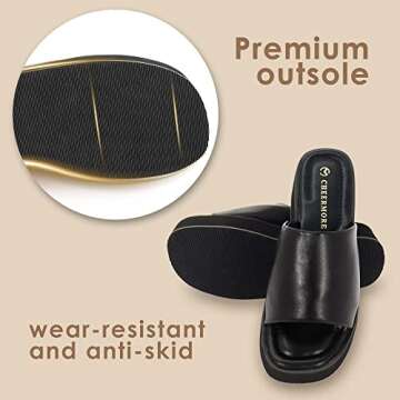 Women's Platform Sandals - Water-Friendly Comfort Wedges for the Beach or Casual Wear, Lightweight Brooklyn Mid Wedge for Ladies - Chunky Summer Slides