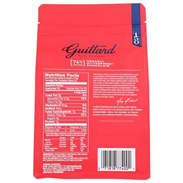 Guittard, Organic 74% Chocolate Baking Wafers, 12 Ounce