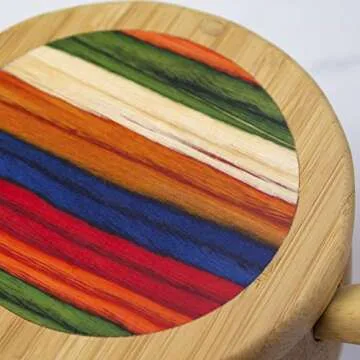 Baltique Marrakesh Collection Sugar Bowl with Sugar Spoon, Bamboo and Colored Birch Wood