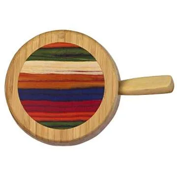 Baltique Marrakesh Collection Sugar Bowl with Sugar Spoon, Bamboo and Colored Birch Wood