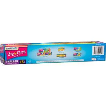 Plastimade Zip'n'Close Disposable Plastic Resealable Storage Bags, 2 Gallon Size, 45 Bags, Great for Home, Office, Vacation, Traveling, Sandwich, Fruits, Nuts, Cookies, Or Any Storage Needs (3 Packs)