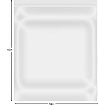 Plastimade Zip'n'Close Disposable Plastic Resealable Storage Bags, 2 Gallon Size, 45 Bags, Great for Home, Office, Vacation, Traveling, Sandwich, Fruits, Nuts, Cookies, Or Any Storage Needs (3 Packs)