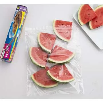 Plastimade Zip'n'Close Disposable Plastic Resealable Storage Bags, 2 Gallon Size, 45 Bags, Great for Home, Office, Vacation, Traveling, Sandwich, Fruits, Nuts, Cookies, Or Any Storage Needs (3 Packs)