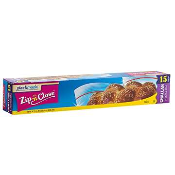 Plastimade Zip'n'Close Disposable Plastic Resealable Storage Bags, 2 Gallon Size, 45 Bags, Great for Home, Office, Vacation, Traveling, Sandwich, Fruits, Nuts, Cookies, Or Any Storage Needs (3 Packs)