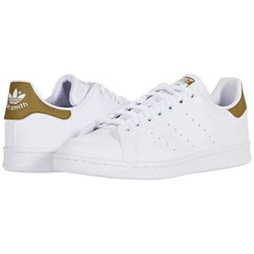 adidas Originals unisex-youth Stan Smith White/White/Wild Moss 6.5