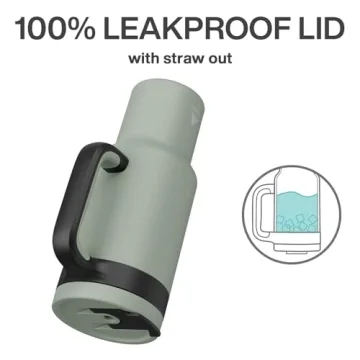 Leakproof POWCAN 40 oz Insulated Tumbler with Straw