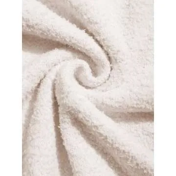 ZAFUL Women's Fuzzy Fleece knit Pajama Sets Long Sleeve 2 Piece Sweater Top and Shorts Loungewear Outfits