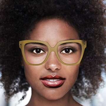 ENCACC Retro Nerd Geek Oversized Eye Glasses Horn Rim Framed Clear Lens Spectacles (YELLOW 90210)