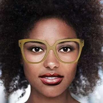 ENCACC Retro Nerd Geek Oversized Eye Glasses Horn Rim Framed Clear Lens Spectacles (YELLOW 90210)