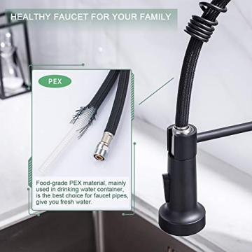 WEWE Matte Black Kitchen Faucet Durable Stylish Design