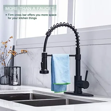 WEWE Matte Black Kitchen Faucet Durable Stylish Design