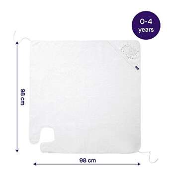 Clevamama Splash and Wrap Baby Bath Towel (White) - Ideal for Infants