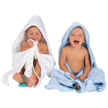 Clevamama Splash and Wrap Baby Bath Towel (White) - Ideal for Infants