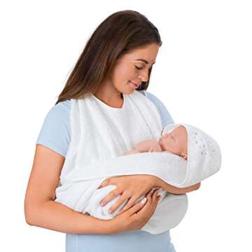 Clevamama Splash and Wrap Baby Bath Towel (White) - Ideal for Infants