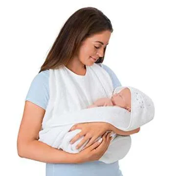 Clevamama Splash and Wrap Baby Bath Towel (White) - Ideal for Infants
