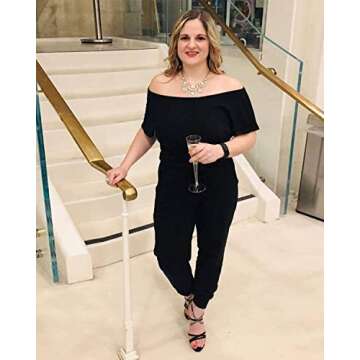 Stylish Alelly Women's Off Shoulder Jumpsuit with Pockets