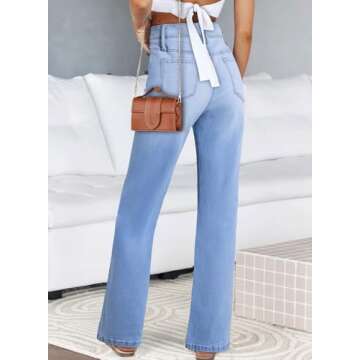 Astylish Women’s High Waisted Wide Leg Jeans