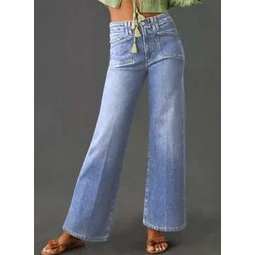 Astylish Women’s High Waisted Wide Leg Jeans