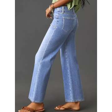 Astylish Women’s High Waisted Wide Leg Jeans