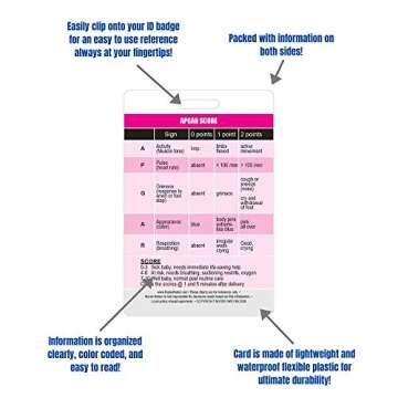 APGAR Score Reference and Newborn Assessment Vertical Badge Card - Excellent Resource for Nurses, Nu...