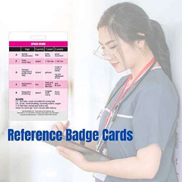 APGAR Score Reference and Newborn Assessment Vertical Badge Card - Excellent Resource for Nurses, Nursing Clinicals, and RN Students - Great Nursing School Supplies and Accessories