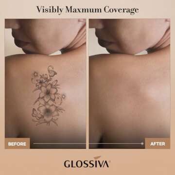 Glossiva Tattoo Cover Up Makeup Waterproof Concealer For Dark Spots, Scars, Vitiligo, And More - 2x30ml - Use on Body, For Legs, for Men and Women (2x30ml)