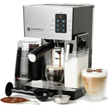 All-In-One Espresso Machine with Grinder & Steamer