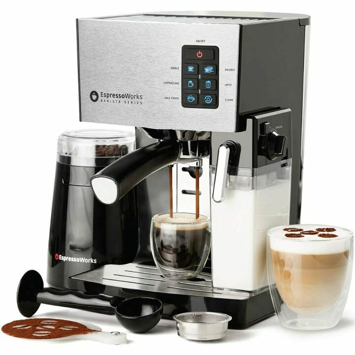 All-In-One Espresso Machine with Grinder & Steamer