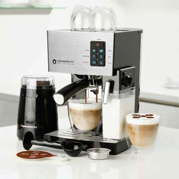All-In-One Espresso Machine with Grinder & Steamer