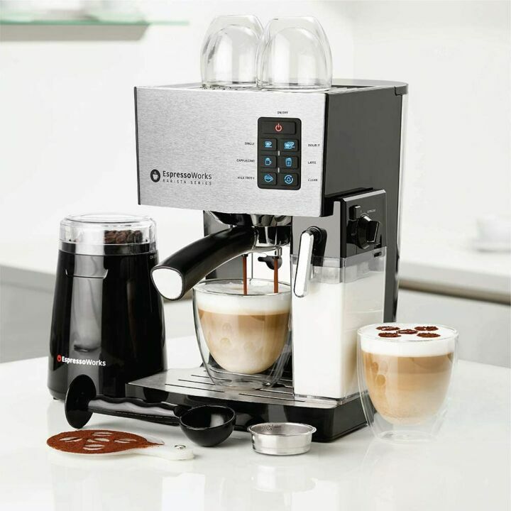 All-In-One Espresso Machine with Grinder & Steamer