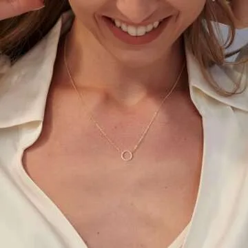 Dainty Gold Circle CZ Necklace for Everyday Elegance