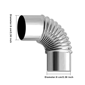Stainless Steel 90° Stove Pipe Elbows for Home & Camping