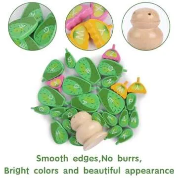 Lasoba Balancing Cactus Toy - Wooden Alphabet Learning Toys, Cactus Baby Toy, Balance Game, Montessori Stacking Puzzles for Toddlers 2-4, Letter Puzzle Toys, Portable Toy