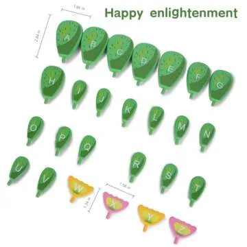 Lasoba Balancing Cactus Toy - Wooden Alphabet Learning Toys, Cactus Baby Toy, Balance Game, Montessori Stacking Puzzles for Toddlers 2-4, Letter Puzzle Toys, Portable Toy