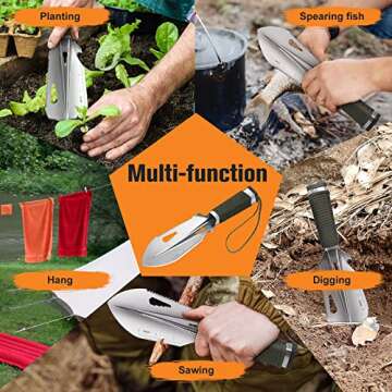 FLYEGO Lightweight Backpacking Trowel 9-in-1 Tool