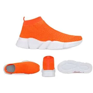 VAMJAM Men's Socks Sneakers Slip On Lightweight Breathable Comfortable Fashion Walking Shoes Orange Size 7