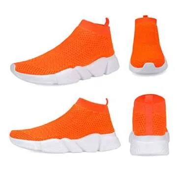VAMJAM Men's Socks Sneakers Slip On Lightweight Breathable Comfortable Fashion Walking Shoes Orange Size 7