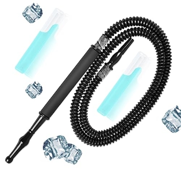 Scalable Hookah Hose Ice Shisha Hookah Pipe Detachable Mouthpiece with 2 Reusable Ice Bag for Frozen...