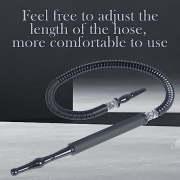 Scalable Hookah Hose Ice Shisha Hookah Pipe Detachable Mouthpiece with 2 Reusable Ice Bag for Frozen Cool Smoking (Black)