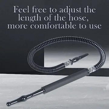 Scalable Hookah Hose Ice Shisha Hookah Pipe Detachable Mouthpiece with 2 Reusable Ice Bag for Frozen Cool Smoking (Black)