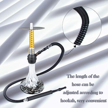 Scalable Hookah Hose Ice Shisha Hookah Pipe Detachable Mouthpiece with 2 Reusable Ice Bag for Frozen Cool Smoking (Black)