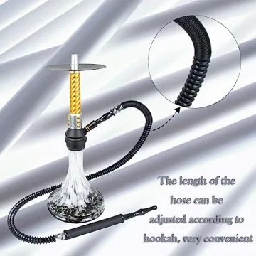 Scalable Hookah Hose Ice Shisha Hookah Pipe Detachable Mouthpiece with 2 Reusable Ice Bag for Frozen Cool Smoking (Black)