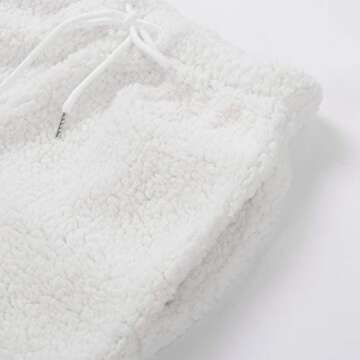 Listenwind Womens Casual Soft Sleep Lounge Pants Fluffy Fuzzy Pajama Pants (White, XL)