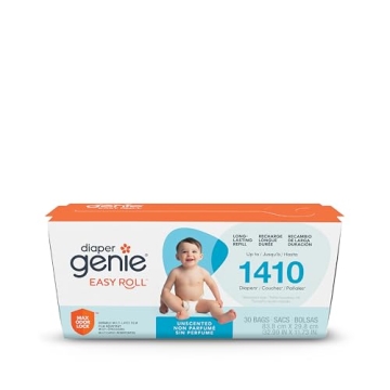 Diaper Genie Easy Roll Refill with 30 Bags, Holds up to 1410 newborn diapers per refill